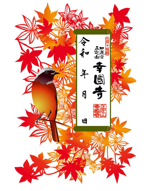 紅葉とジョウビタキ Japanese Maple and Phoenicurus auroreus